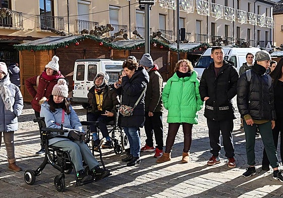 Participantes en la jornada este miércoles en la Plaza Mayor de Palencia.