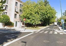 Cruce de la calle Villamuriel de Campos y el Callejón de la Alcoholera, donde se ha producido el atropello.