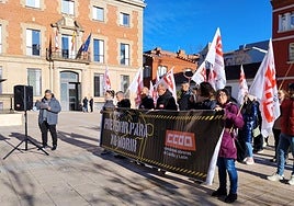 Concentración de CC OO, este miércoles en Palencia contra la siniestralidad laboral.