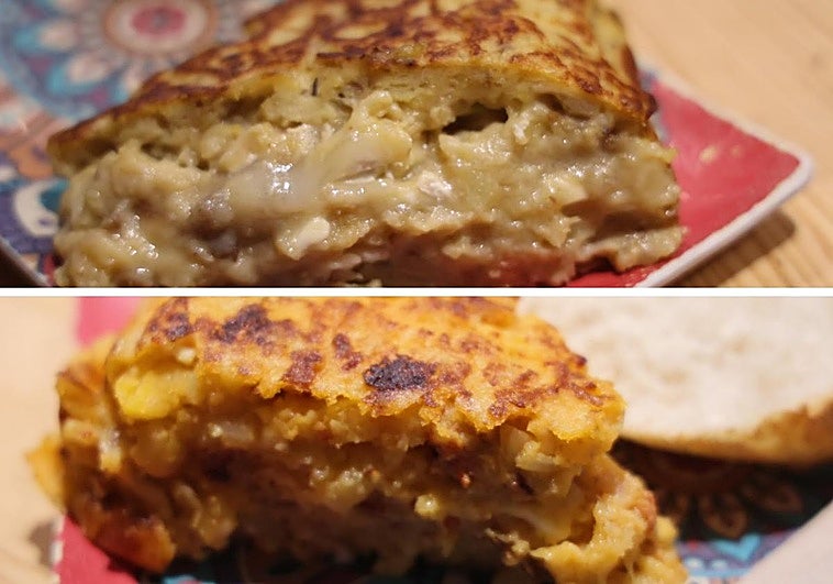 Tortilla de boletus y campera en el bar Onix.