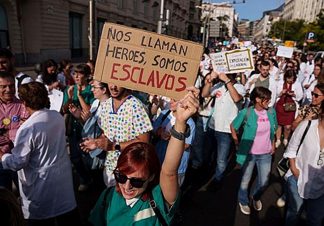 Manifestación de médicos en Madrid, el pasado octubre.