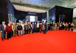 Encuentro entre mineros de Cervera y de Villablino en el Ayuntamiento de la localidad leonesa.