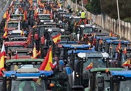 Tractorada de protesta de agricultores en Madrid en 2024.