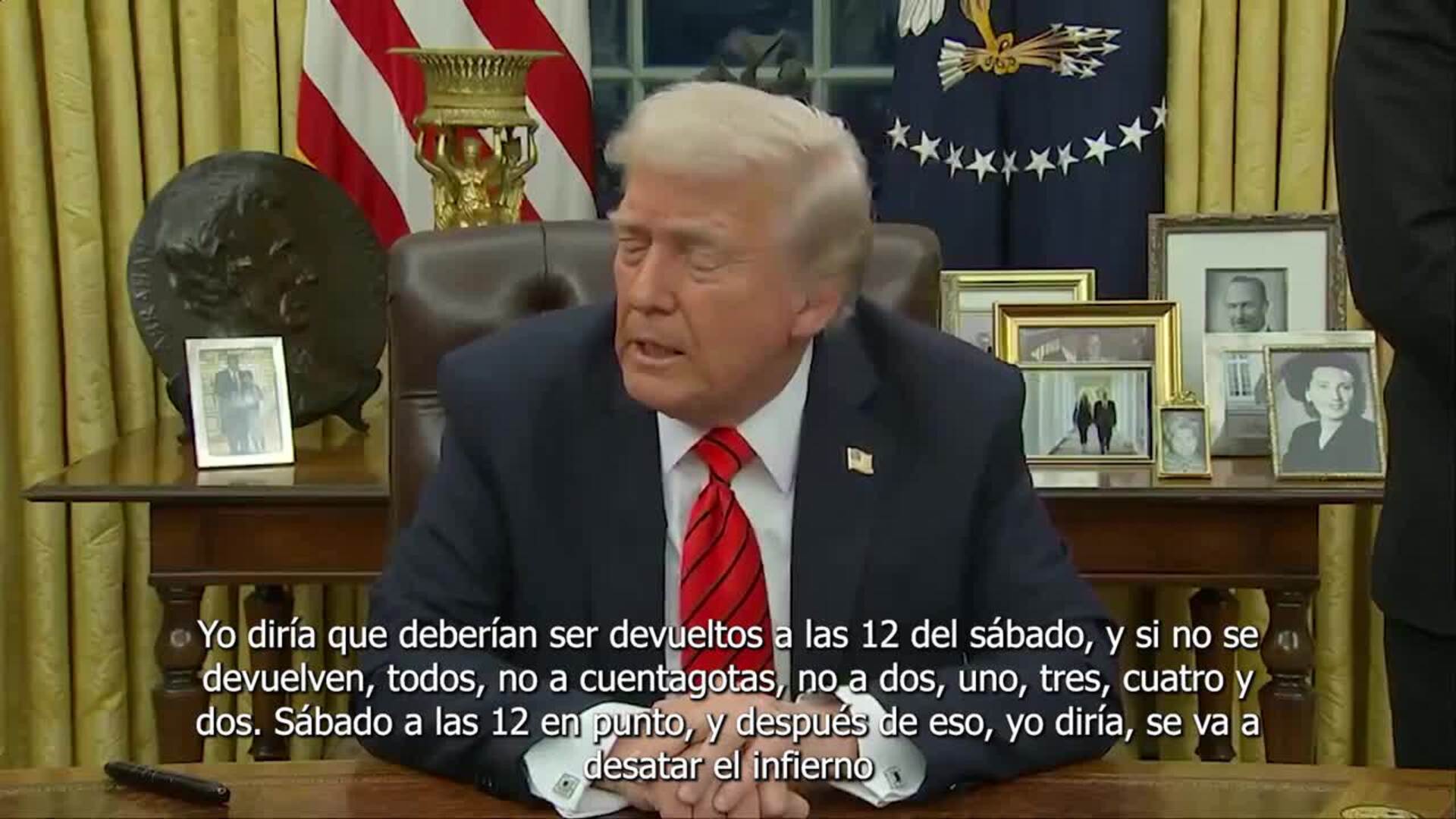 Trump amenaza con desatar "el infierno" si Hamás no libera a todos los rehenes