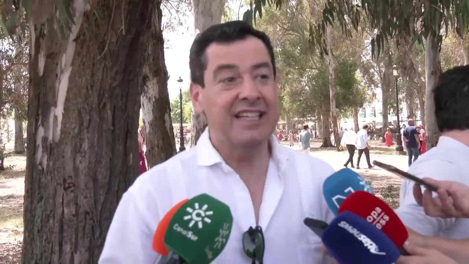 Moreno reivindica la romería de El Rocío como "gran referencia mundial" de la "marca Andalucía"
