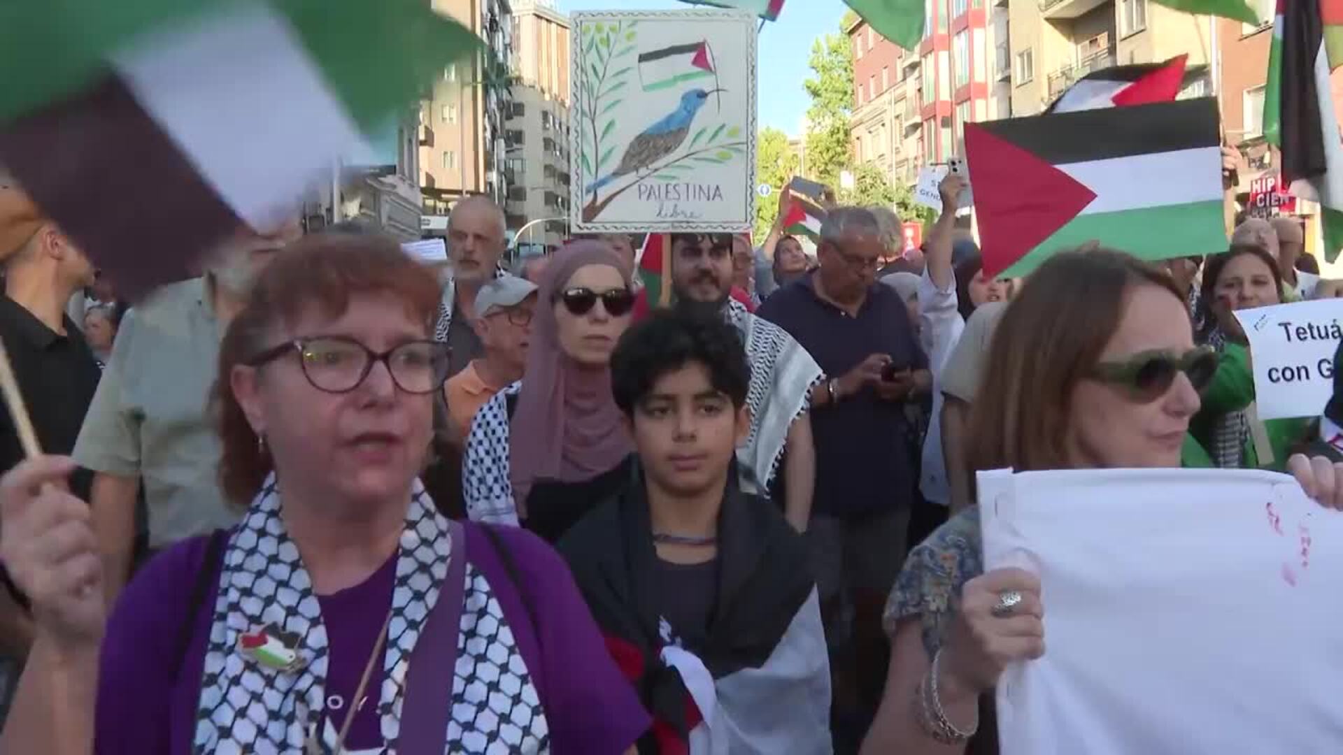 Una marcha en Madrid denuncia el "genocidio" de Israel y apoya a la flotilla Global Sumud