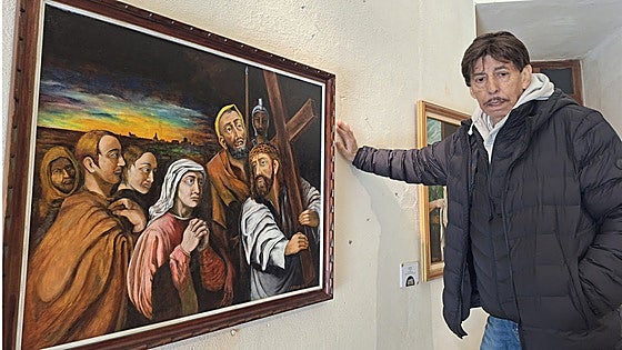Carlos Rivas cuenta en Rioseco la Pasión de Cristo a través de sus pinturas