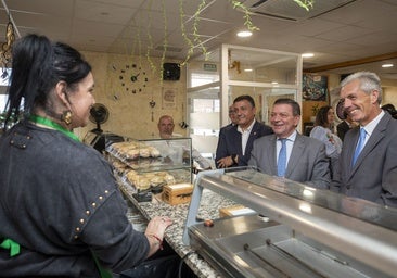 Visita del consejero de Presidencia, Luis Miguel González Gago, este viernes a un bar de la localidad abulense de Niharra para presentar las ayudas.