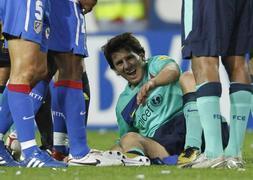 Messi sufre un esguince de de ligamentos en el tobillo y sólo se perderá dos partidos de Liga