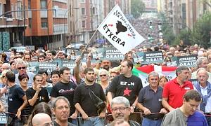 Imagen de la manifestación en Bilbao. / Efe