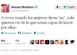 Captura de la cuenta de Twitter de Amaia Montero.