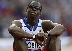 Dayron Robles, después de la semifinal de 110 metros vallas de Londres 2012./Reuters