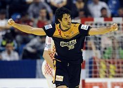 Raúl Entrerríos, en un partido con los 'Hispanos'. / Archivo