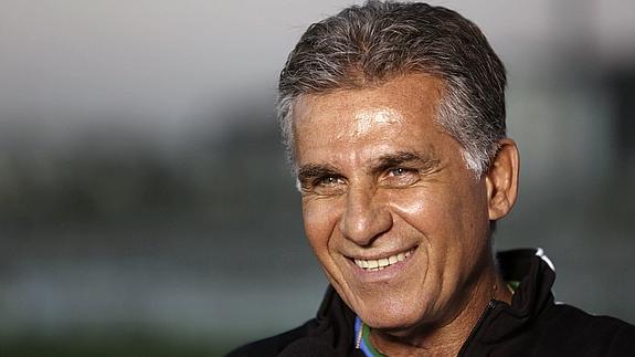 Queiroz, durante un entrenamiento. 