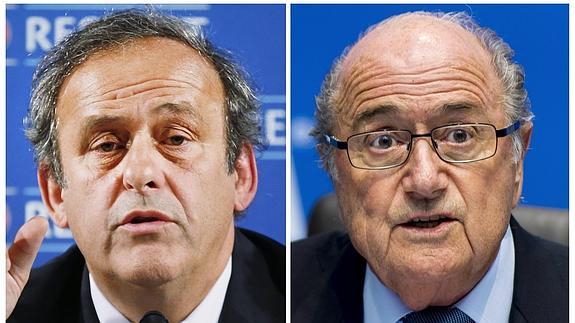 Platini (i) y Blatter (d).