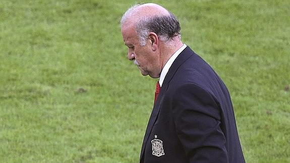 Del Bosque, durante el encuentro ante Chile. 