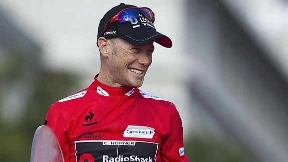 Horner, tras ganar el título en la Vuelta de 2013. 