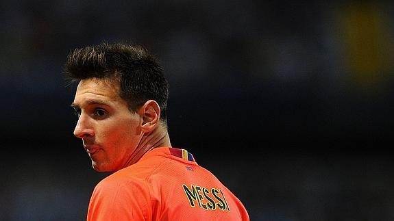 Messi, en La Rosaleda.  
