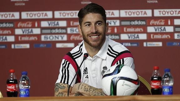 Sergio Ramos, en rueda de prensa. 