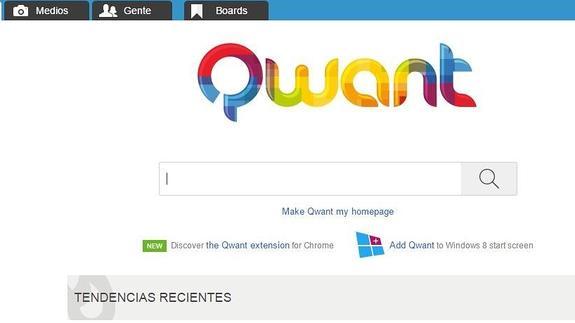 Captura del buscador francés Qwant. 