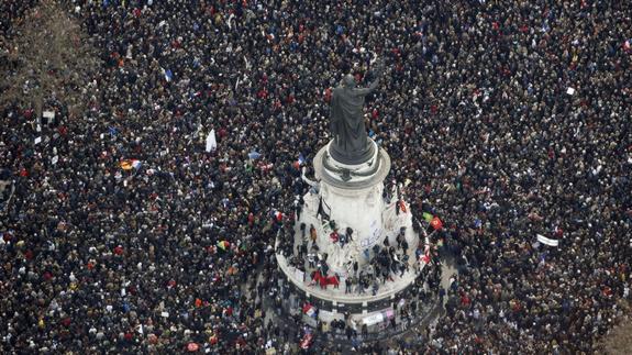 Vista aérea de la plaza de la República.