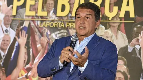 Joan Laporta, en la presentación de su candidatura. 