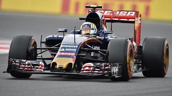 Carlos Sainz durante la clasificación en Silverstone. 