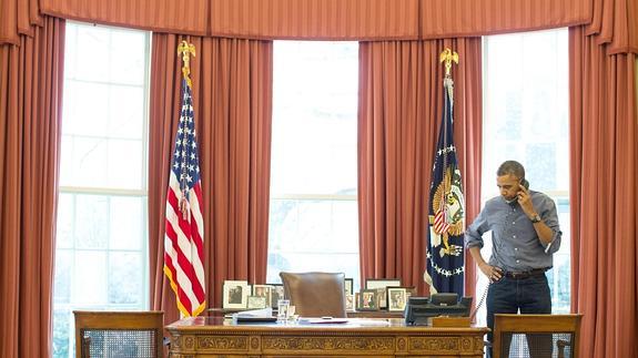 El presidente norteamericano Barack Obama en el despacho oval.