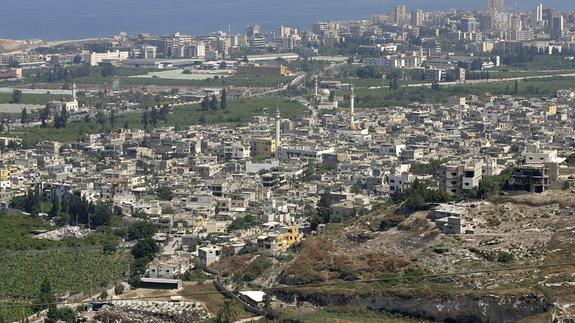 Vista aérea del campo de refugiados palestinos de Ain el Helu, en el Líbano.