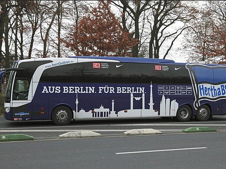 El autobús del Hertha de Berlín. 