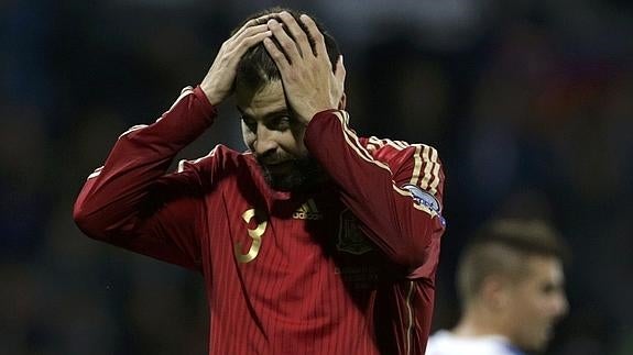 Gerard Piqué, en un partido con la selección. 