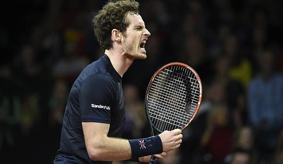 Andy Murray celebra un punto. 