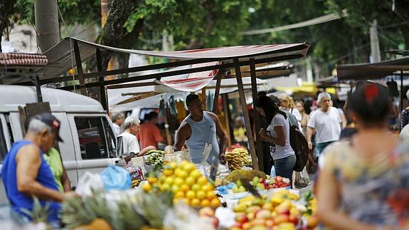 Mercado al aire libre en Río de Janeiro.