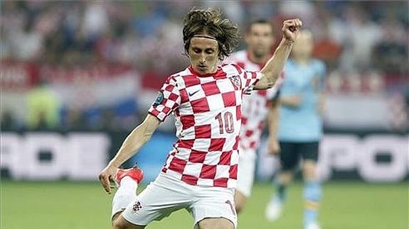 Luka Modric, en un partido con la selección croata. 