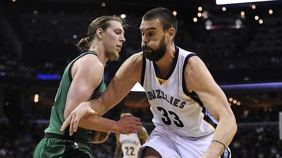 Marc Gasol, en el partido contra los Celtics.