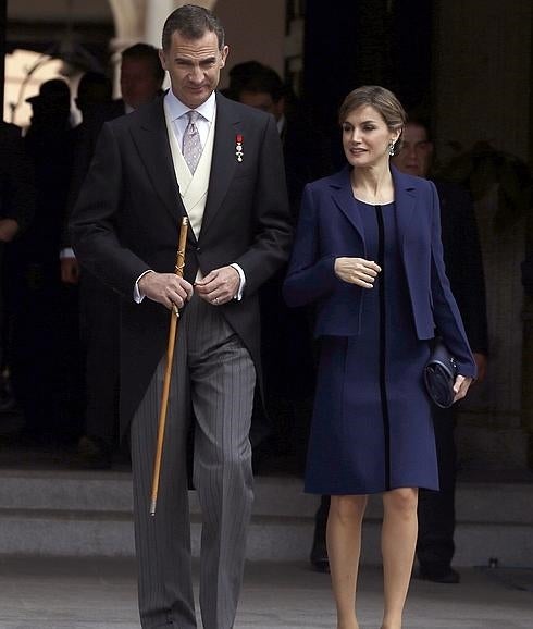 Los Reyes, a su llegada al Paraninfo de la Universidad de Alcalá de Henares.