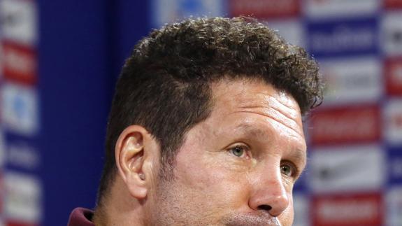 Simeone, durante la rueda de prensa. 