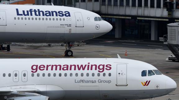 Aviones de Germanwings y Lufthansa