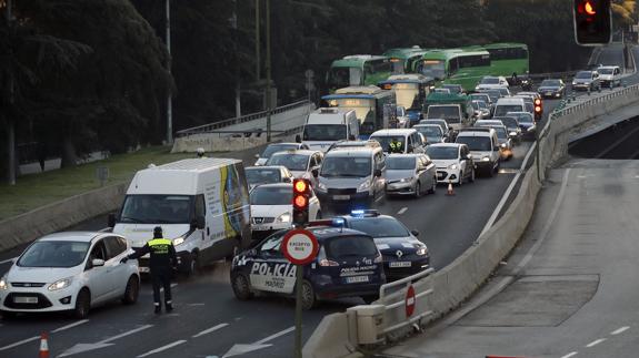 Controles policiales en Madrid.