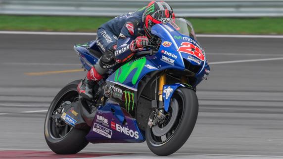 Maverick Viñales, durante la sesión en Sepang. 