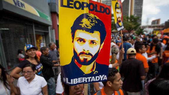 Simpatizantes del opositor venezolano Leopoldo López.