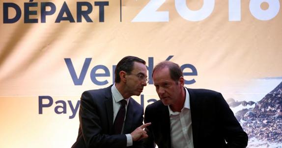 El director del Tour, Christian Prudhomme (d). 