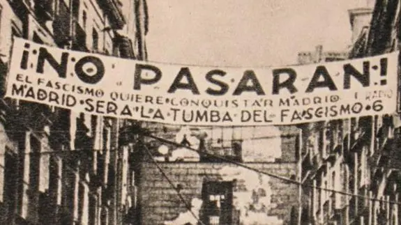 Cartel antifascista en el Madrid de la Guerra Civil.