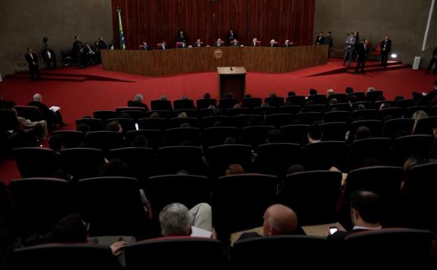 Sesión del Tribunal Superior Electoral de Brasil.