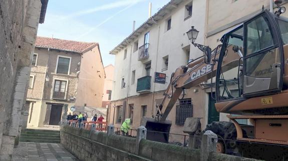 Obras en la Plaza del Grano. 