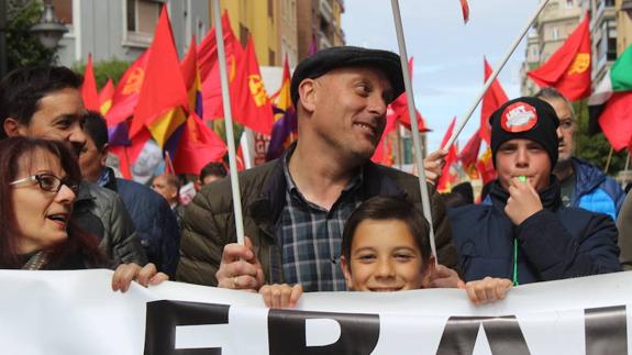 Participantes en la manifestación del 1 de Mayo. 