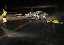 Accidente múltiple en la A-1 a la altura de Cogollos (Burgos)