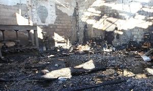 Estado en el que quedó el local tras el incendio. /María Carro