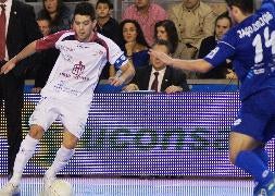 El capitán, David, durante el partido de la primera vuelta frente al Azkar Lugo. / LNFS