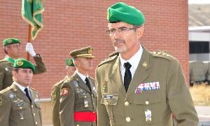 El coronel Antonio Bernal Martín, que hoy ha asumido el mando de la Aalog 61. FRAN JIMÉNEZ